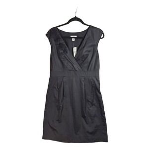 New Sz 12 Ann Taylor Midi Dress Black Sheath LBD‎ Sheath Floral Sleeveless